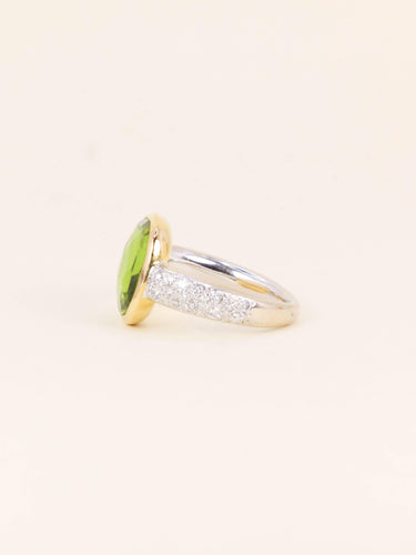 Bague 54 Pomellato Shéhérazade - Bague en or jaune et blanc, péridot et diamants 58 Facettes 1274.3