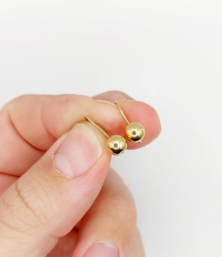 Boucles d'oreilles Dormeuses vintage en or 18k boule 58 Facettes A07236