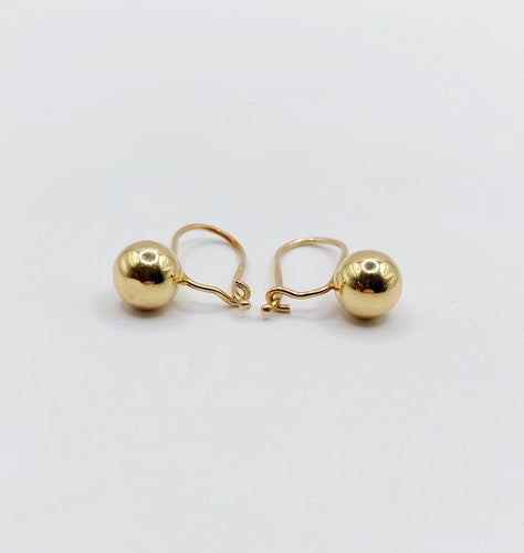 Boucles d'oreilles Dormeuses vintage en or 18k boule 58 Facettes A07236