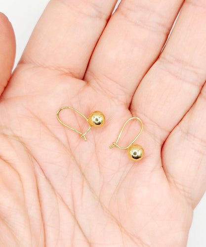 Boucles d'oreilles Dormeuses vintage en or 18k boule 58 Facettes A07236