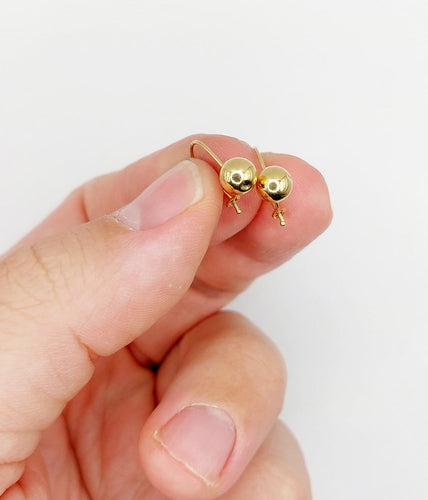 Boucles d'oreilles Dormeuses vintage en or 18k boule 58 Facettes A07236