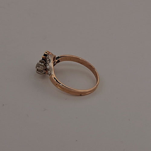 Bague toi et moi en or jaune, saphir et diamants 58 Facettes 2584672