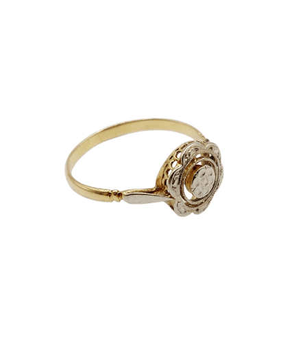 Bague 59 Bague Art déco fleur ciselée en or 18k 58 Facettes A07237