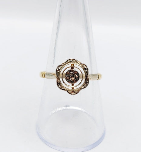 Bague 59 Bague Art déco fleur ciselée en or 18k 58 Facettes A07237