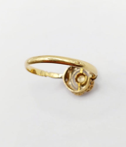 Bague 59 Bague Art déco fleur ciselée en or 18k 58 Facettes A07237