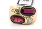 Bague en or jaune avec diamants et grenats 58 Facettes 364/26 C 175/26