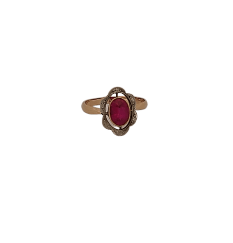 Bague en or jaune et rubis