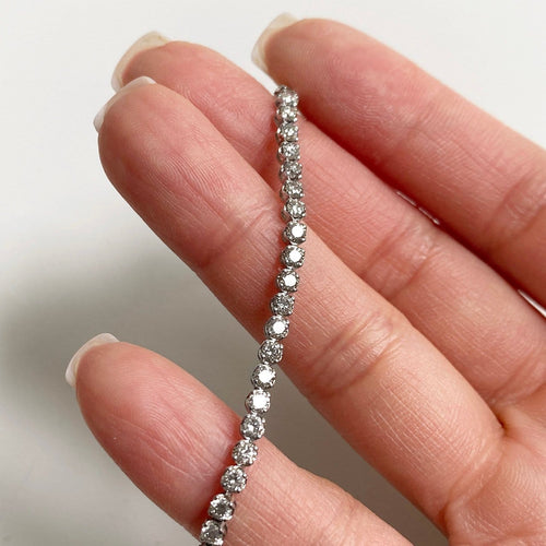 Bracelet Disco - Bracelet tennis en or blanc 18K et diamants 58 Facettes GBT1332WG