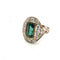 Bague 55 Bague en or jaune 18 ct avec émeraude et diamants 58 Facettes 139/26 C