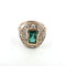 Bague 55 Bague en or jaune 18 ct avec émeraude et diamants 58 Facettes 139/26 C