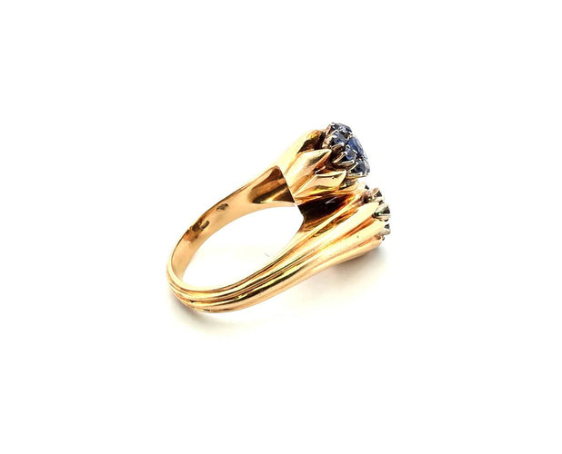Bague 54 Bague en or jaune 18 ct, diamants et saphirs 58 Facettes 363/26 C 174 26