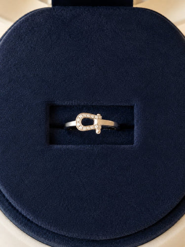 Bague 49 FRED Force 10 - Bague petit modèle en or blanc et diamants 58 Facettes WC-2026-2182