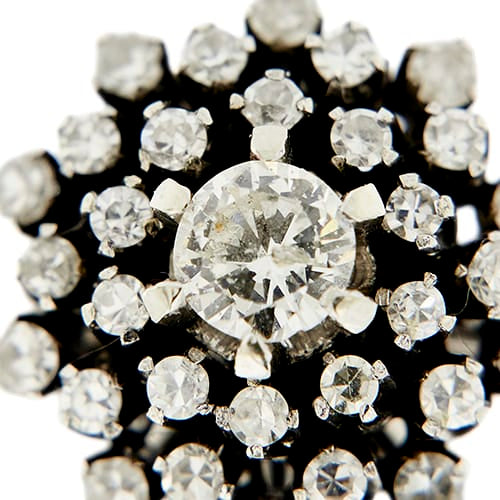 Bague 54 Bague fleur en or blanc et diamants 58 Facettes 39574