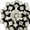 Bague 54 Bague fleur en or blanc et diamants 58 Facettes 39574