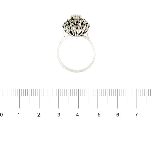 Bague 54 Bague fleur en or blanc et diamants 58 Facettes 39574