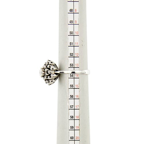 Bague 54 Bague fleur en or blanc et diamants 58 Facettes 39574