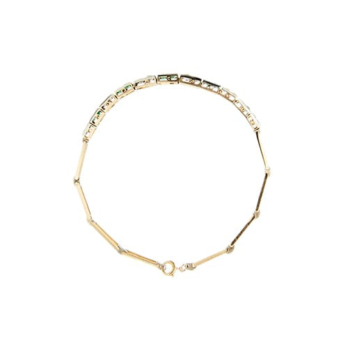 Bracelet Art déco - Bracelet en or blanc avec émeraudes et diamants 58 Facettes 39524