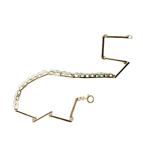 Bracelet Art déco - Bracelet en or blanc avec émeraudes et diamants 58 Facettes 39524