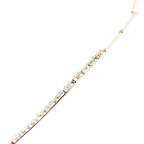 Bracelet Art déco - Bracelet en or blanc avec émeraudes et diamants 58 Facettes 39524