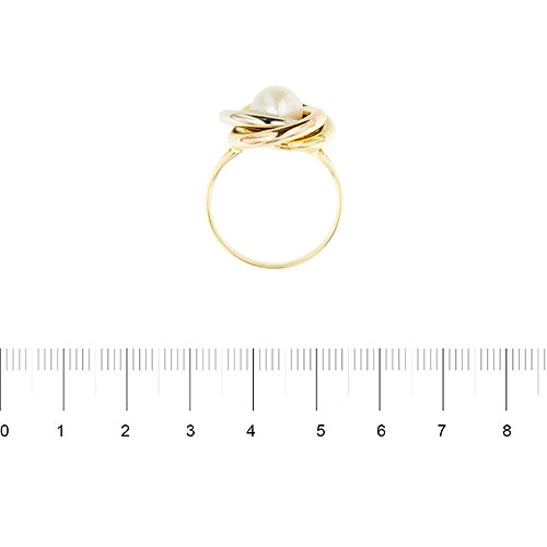 Bague 59 Bague perle en trois ors 18 ct 58 Facettes 40190