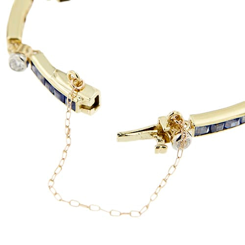 Bracelet Art déco - Bracelet en or jaune et blanc, saphirs et diamants 58 Facettes 39520