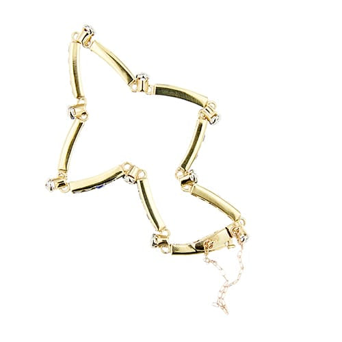 Bracelet Art déco - Bracelet en or jaune et blanc, saphirs et diamants 58 Facettes 39520