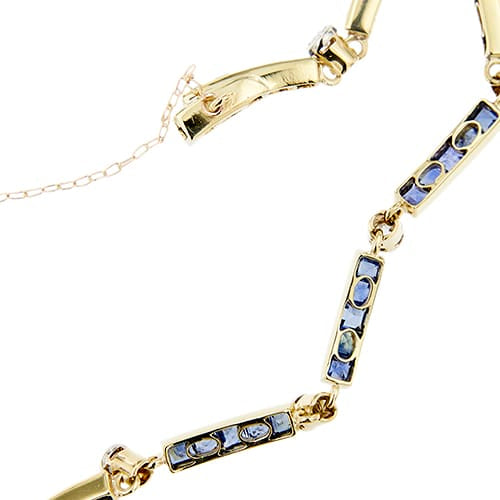 Bracelet Art déco - Bracelet en or jaune et blanc, saphirs et diamants 58 Facettes 39520
