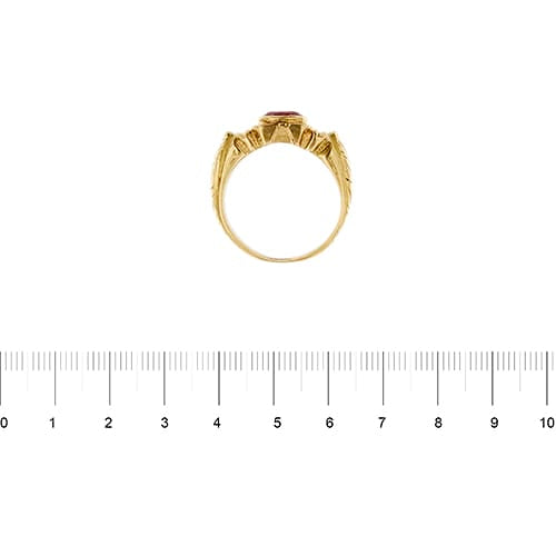 Bague 59 Bague homme en or jaune et rubis synthétique 58 Facettes 41489