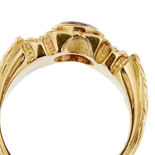 Bague 59 Bague homme en or jaune et rubis synthétique 58 Facettes 41489