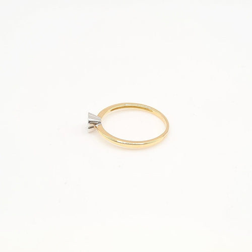 Bague 53 Bague en or jaune et blanc 18 carats et diamants 58 Facettes #BT