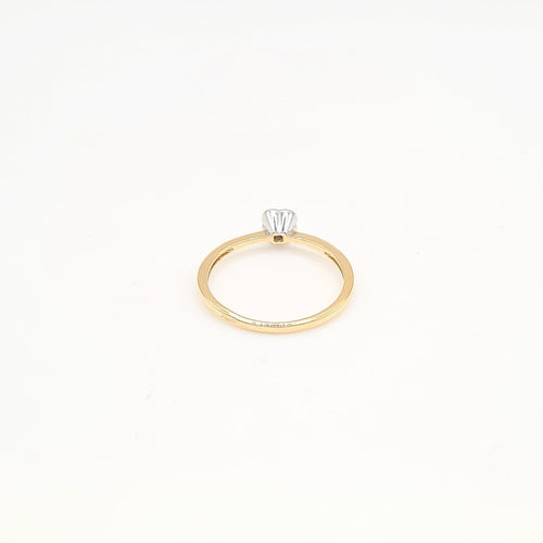 Bague 53 Bague en or jaune et blanc 18 carats et diamants 58 Facettes #BT