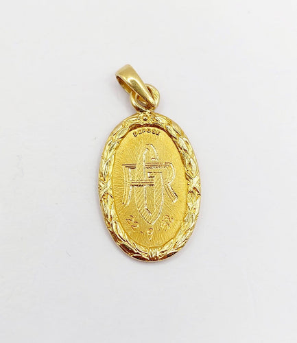 Pendentif Augis - Pendentif médaille d'amour en or 18k, diamant et rubis 58 Facettes A07267