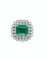 Bague 55 Bague en or blanc 18k avec émeraude et diamants 58 Facettes SME410