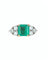 Bague 54 Bague en or blanc 18 ct avec émeraude et diamants 58 Facettes SME270