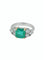 Bague 54 Bague en or blanc 18 ct avec émeraude et diamants 58 Facettes SME270