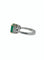 Bague 54 Bague en or blanc 18 ct avec émeraude et diamants 58 Facettes SME270