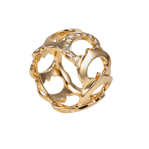Bague 56 Cartier C de Cartier - Bague en or jaune et diamants 58 Facettes 301