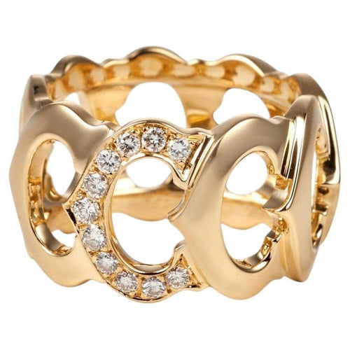 Bague 56 Cartier C de Cartier - Bague en or jaune et diamants 58 Facettes 301