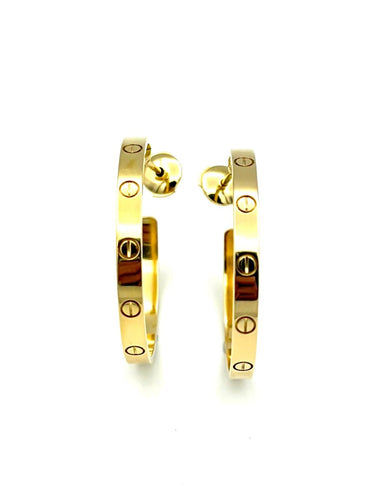 Boucles d'oreilles Cartier Love - Créoles grand modèle en or jaune 18K 58 Facettes CARTIER BO