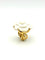 Bague Chanel Camélia - Bague grand modèle en or jaune et agate blanche 58 Facettes CHANEL BG