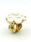 Bague Chanel Camélia - Bague grand modèle en or jaune et agate blanche 58 Facettes CHANEL BG