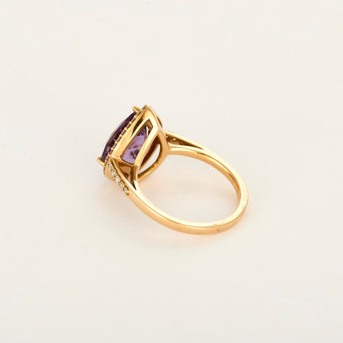 Bague 52 Bague en or rose, améthyste poire et diamants 58 Facettes P50L8