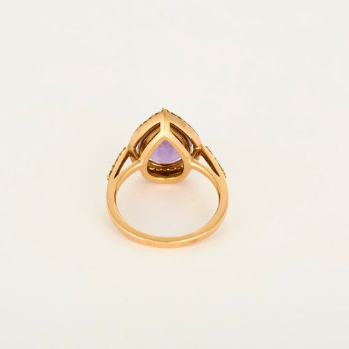 Bague 52 Bague en or rose, améthyste poire et diamants 58 Facettes P50L8