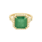 Bague 51.5 Bague solitaire en or jaune, émeraude et diamants 58 Facettes P8L7