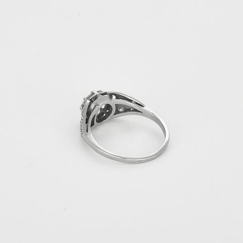 Bague 49 Bague solitaire ancienne en platine et diamants 58 Facettes SoloPT0,7
