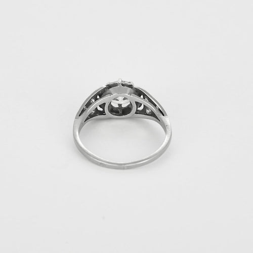 Bague 49 Bague solitaire ancienne en platine et diamants 58 Facettes SoloPT0,7