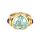 Bague 54.5 Bague vintage cœur en or jaune, topaze bleue et rubis 58 Facettes BGTB&CR