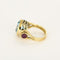 Bague 54.5 Bague vintage cœur en or jaune, topaze bleue et rubis 58 Facettes BGTB&CR