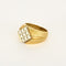 Bague 57 Chevalière losange en or jaune et diamants 58 Facettes CHLosange9dts