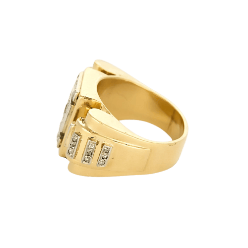Bague 61 Tank - Bague en or jaune et diamants 58 Facettes BGTank